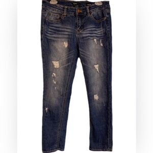 Calvin Klein tab pocket dark wash mid rise straight leg jeans size 6